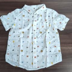 H&M アニマル柄 半袖シャツ ホワイトのサムネイル