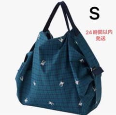 ファミリア シュパット S 青チェック familiar エコバッグ　新品のサムネイル