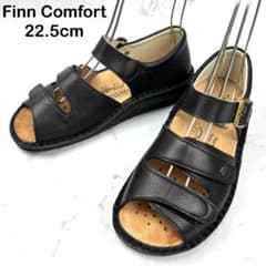 【新品級】Finn Comfort ストラップ サンダル レザー 22.5 黒 新品級】Finn Comfort ストラップ サンダル レザー 22.5 黒 - メルカリ