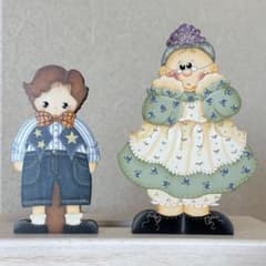 トールペイント おばあちゃんと男の子 カントリー雑貨 置物 - メルカリ