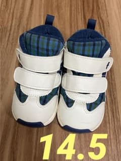 ファミリア asics アシックス スニーカー 14.5 青系ファミリアチェック