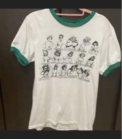 US古着 あいみょん着 同色 セクシーレディー リンガーtシャツ 白 緑 Sのサムネイル