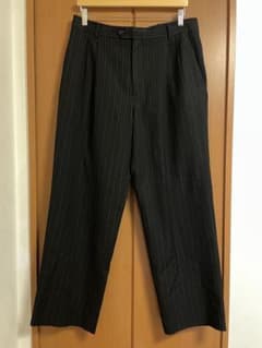 【グッドシルエット‼️】80s ストライプ プリーツ入り スラックス W32L30のサムネイル