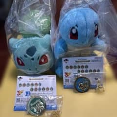 ポケモン 30周年　一番くじ ぬいぐるみ ゼニガメ フシギダネ メタルチャームのサムネイル