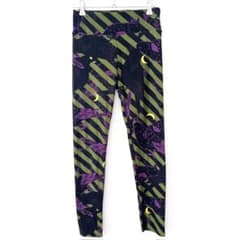 ルラロー レギンス 三日月 カラス 総柄 スキニー ONE SIZE 緑 紫 黒