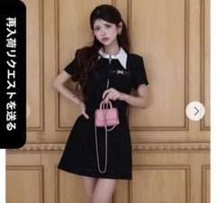 アシンメトリーツイードハーフスリーブドレス Randy randyアシンメトリーツイードハーフスリーブドレス Randy ハーフ