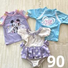 베이비 소녀 수영복·러쉬 가드 90 3벌 정리 판매 디즈니