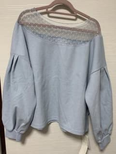 Emsexcite retro girlドットチュールトップス　水色ライトブルー