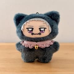 ぬい用 フリル首輪 ちみけもサイズ くすみピンク×鈴のサムネイル