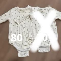 花柄リブ編みロンパース サイズ80のサムネイル