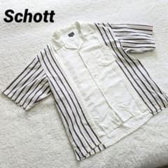 Schott オープンカラーシャツ プリーツ 切り替えシャツ L - メルカリ