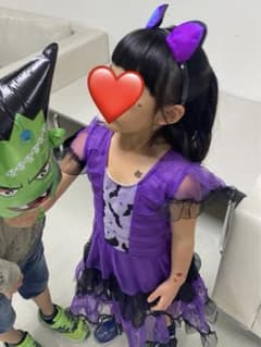 ハロウィン♡コウモリ姫ワンピース 120 カチューシャ付きのサムネイル