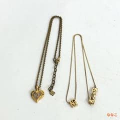 アクセサリー ネックレス 2点セット ゴールドカラー ハートモチーフ チェーンのサムネイル