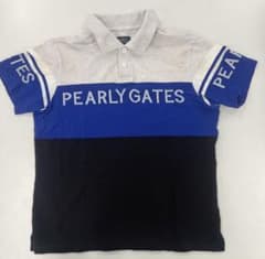 PEARLY GATES パーリーゲイツポロシャツ ネイビー✖️ブルー✖️グレー
