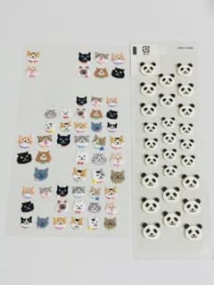 猫とパンダのフェルトシール　2シートセットのサムネイル