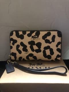 COACH ヒョウ柄 レオパード柄 二つ折り財布 ダブルジップ - メルカリ