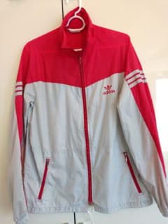 adidasビンテージ ウィンドブレーカー 赤/グレーのサムネイル
