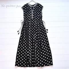 ⋆美品.*＊ヌキテパ ドビーストライプ フラワースリーブレスドレス