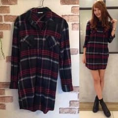 Avan Lily チェック シャツワンピース ミニワンピのサムネイル