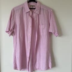 LINEN BLEND 半袖シャツ ピンク Mサイズのサムネイル