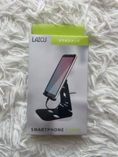 LAZOS スマホスタンド ブラック 折りたたみ式のサムネイル