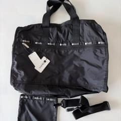 新品 レスポートサック ミッドブラック ボストンバッグ 黒無地 4319
