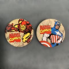 MARVEL COMICS 缶バッジ 2個 アイアンマン キャプテンアメリカ - メルカリ