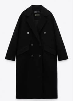 ZARA Woman MANTECO黒 ダブルチェスターコート L Large m16709629041_1.jpg?1773404488