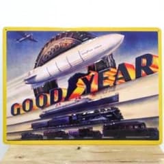 ブリキ看板 プレート GOOD YEAR 飛行船 アメリカン おしゃれ ガレージ