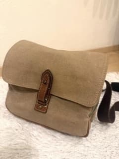 マウリツィオバルダサーリ キャンバス レザー ショルダーバッグ 茶 帆布 本革のサムネイル