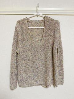 ZARA マルチカラー Vネックニット 長袖のサムネイル