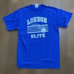 【US古着】LONDON ELITE バレーボール プリントTシャツ ブルー Mのサムネイル