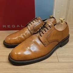 極美品】REGAL V081 プレーントゥ 外羽根 ライトブラウン 25.5