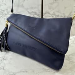 GIVENCHYジバンシィ PUレザーアシンメトリーショルダーバッグ 紺 