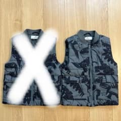 H&M 恐竜柄 ベスト　ダウンベスト カーキのサムネイル