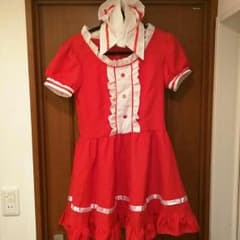 万能ねぎさん専用　メイド服　赤　コスプレのサムネイル