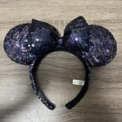 ディズニー カチューシャ スパンコール ブラック パープルのサムネイル