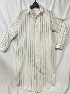 ストライプ柄 ロングシャツワンピース 長袖のサムネイル