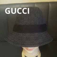 Fみん！オシャレ！中古。GUCCIバケット風ハット。グレー、Lsize Fみん様専用！オシャレ！中古。GUCCIバケット風ハット。グレー