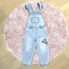 GAP キッズ　Disney ミニーマウス デニム　フリル　オーバーオールのサムネイル