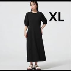 GU　ランタンスリーブワンピース　ボリュームスリーブ　パフスリーブ　XL　黒のサムネイル
