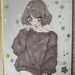 一点もの】オリジナルイラスト 手描き アナログイラスト 色紙 女の子