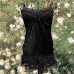 キャミソール ベロア フェアリーグランジ y2k 平成ギャル ダークコア