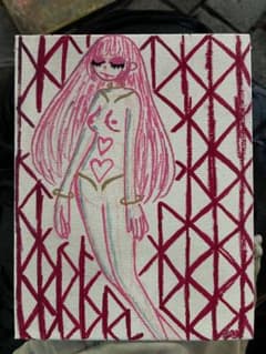 アート イラスト オリジナル 創作 女の子 神様 病みかわいい 一点物