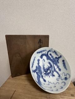 中国美術 清朝青花龍文椀 古染付 時代物木箱付き - メルカリ