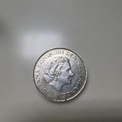 オランダ 1960年 2.5ギルダー銀貨 ユリアナ女王 1960年 オランダ古銭