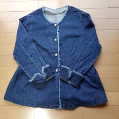 ローズティアラ ノーカラー デニムジャケット - メルカリ