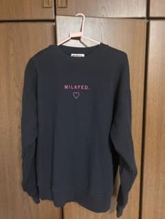 MILKFED. スウェット トレーナー ネイビー ピンク刺繍のサムネイル