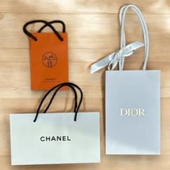 ショッパー 3枚セット エルメス シャネル ディオール 紙袋 ショップ袋
