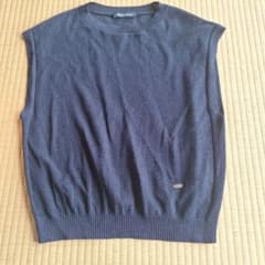 Aquascutum ニットベスト ネイビー 日本製 - メルカリ
